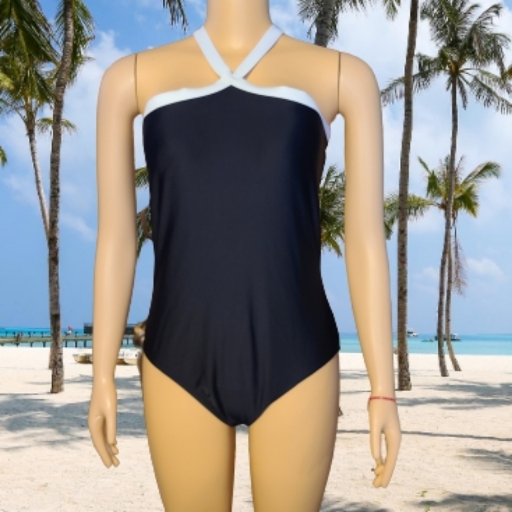 Cole of California black high neck swim suit